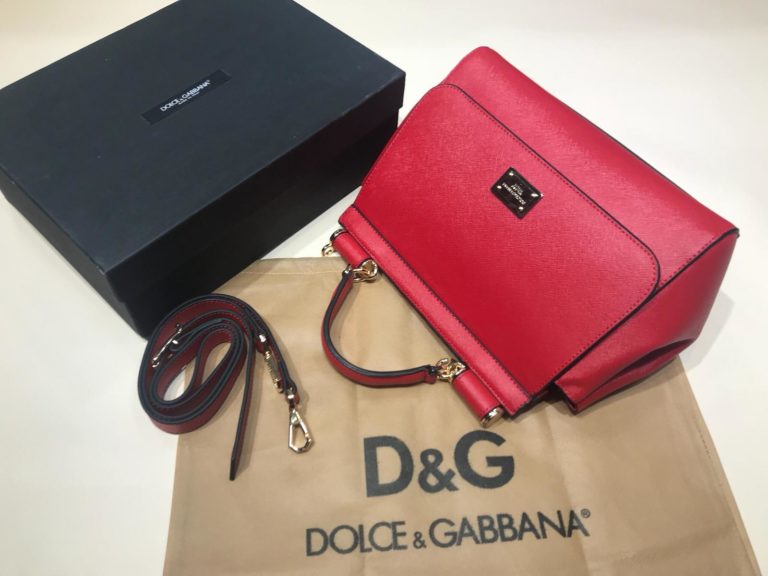 Dolce Gabbana suni deri canta askili buyuk boy kirmizi 30x25