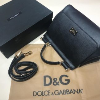 Dolce Gabbana suni deri canta askili buyuk boy siyah 30x25
