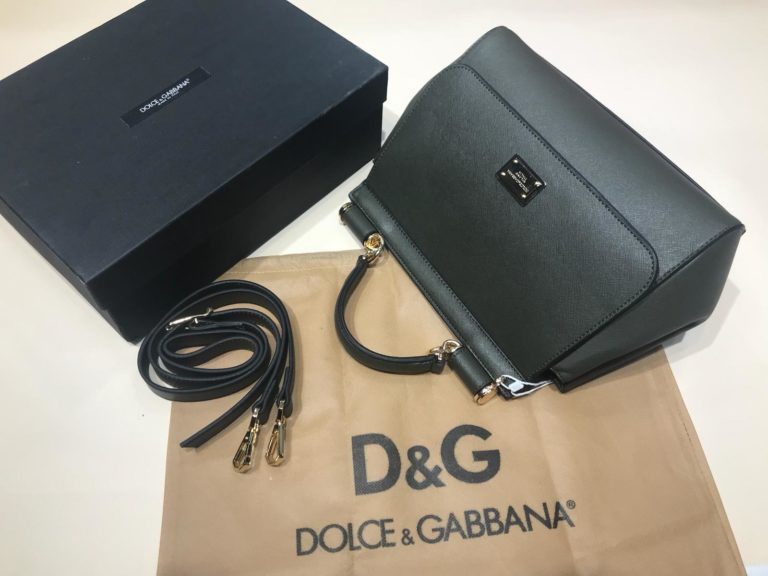 Dolce Gabbana suni deri canta askili buyuk boy yesil 30x25