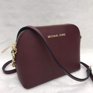 Michael kors canta suni deri cindy capraz askili fermuar bordo 23x18