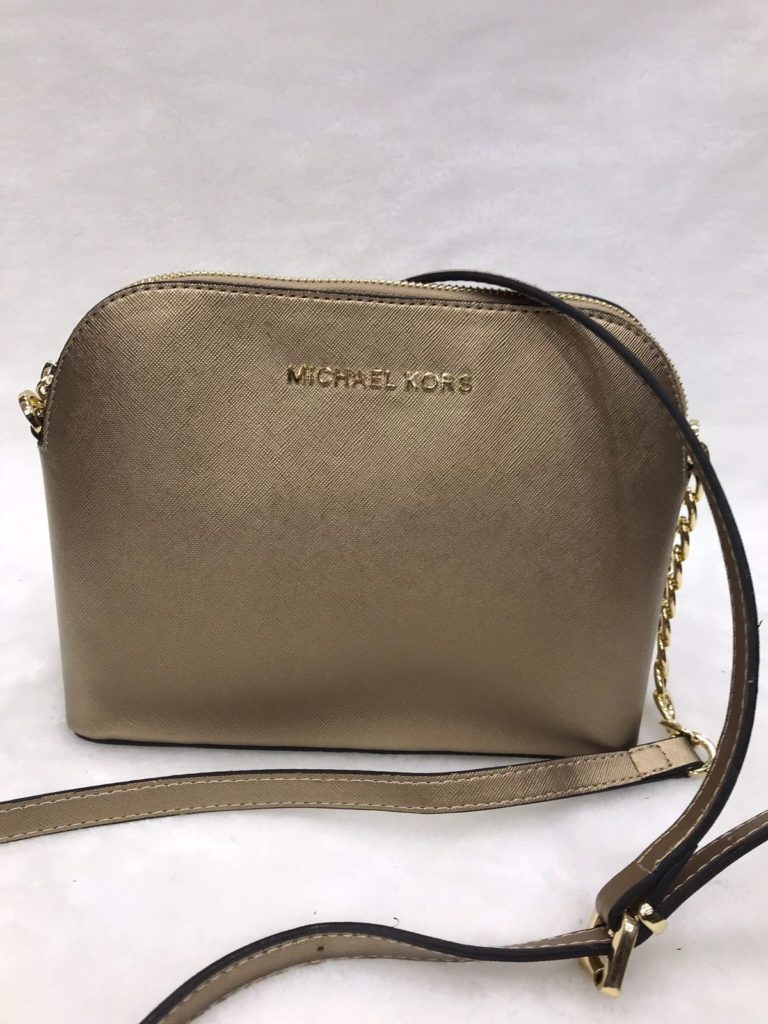 Michael kors canta suni deri cindy capraz askili fermuar gold 23x18