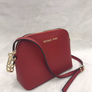 Michael kors canta suni deri cindy capraz askili fermuar kirmizi 23x18