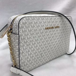 Michael kors canta suni deri postaci capraz askili baskili beyaz