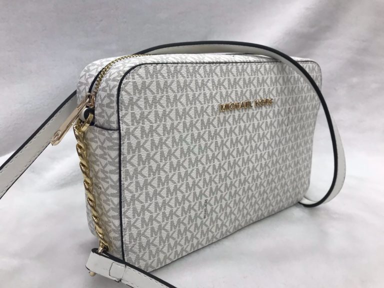 Michael kors canta suni deri postaci capraz askili baskili beyaz