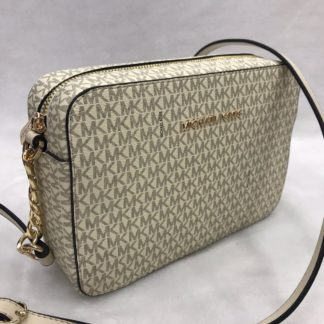 Michael kors canta suni deri postaci capraz askili baskili krem