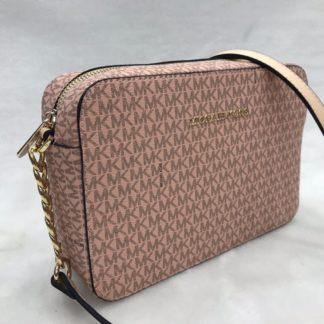 Michael kors canta suni deri postaci capraz askili baskili pudra pembe