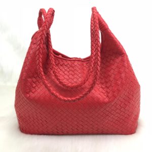 bottega veneta canta intrecciato tote kirmizi 35x26