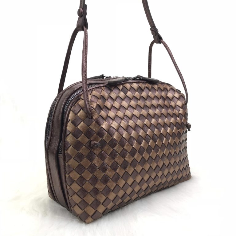 bottega veneta canta nodini double capraz askili bronz 26x22