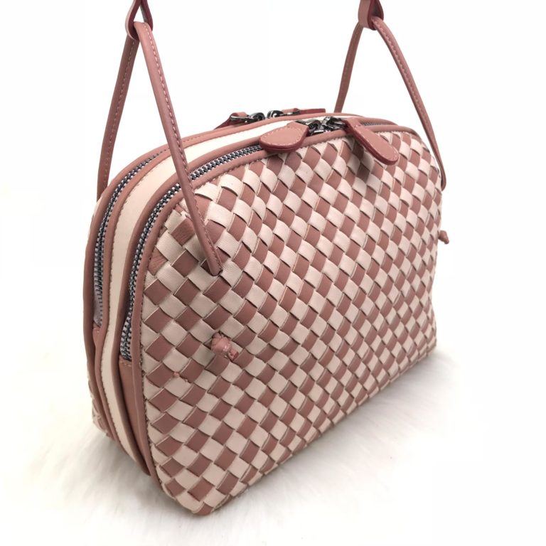 bottega veneta canta nodini double capraz askili pembe 26x22