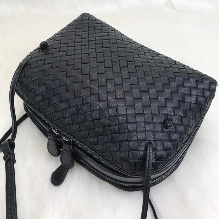 bottega veneta canta nodini double capraz askili siyah 26x22