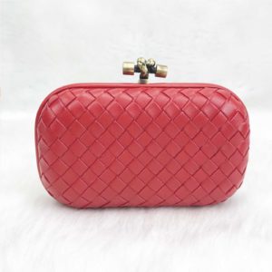 bottega veneta canta stretch knot clutch kucuk boy kirmizi 18x11