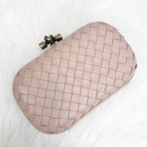 bottega veneta canta stretch knot clutch kucuk boy pudra pembe 18x11