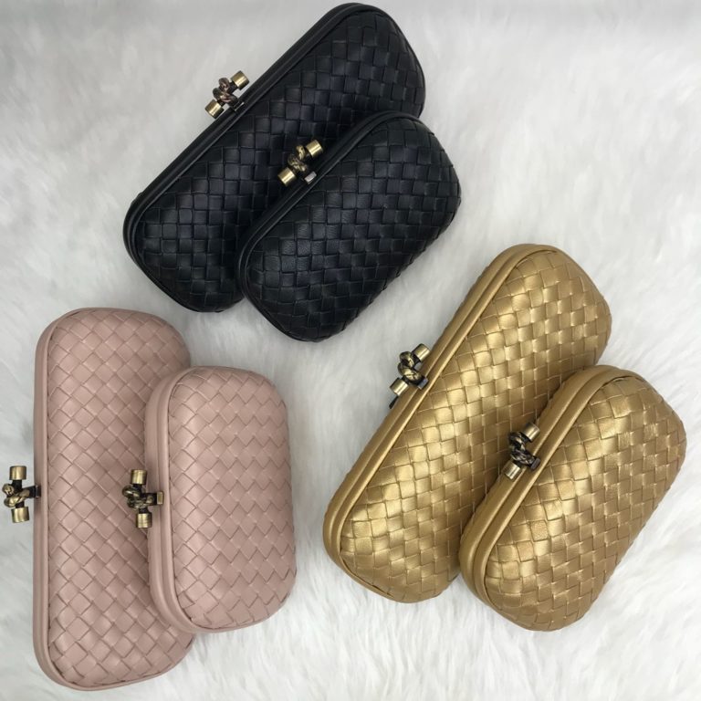 bottega veneta canta stretch knot clutch kucuk boy siyah 18x11