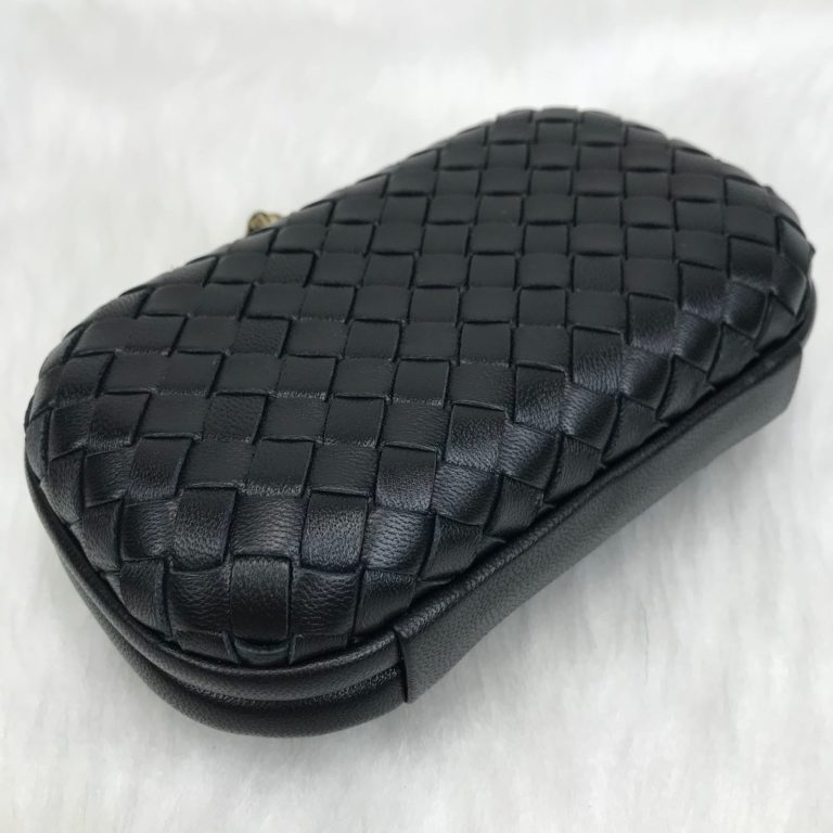 bottega veneta canta stretch knot clutch kucuk boy siyah 18x11