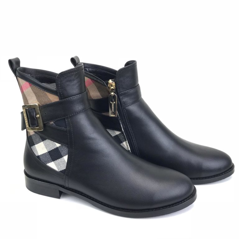 burberry bot siyah ekose