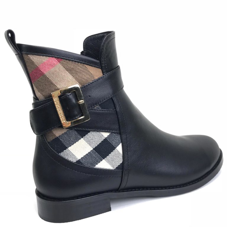 burberry bot siyah ekose