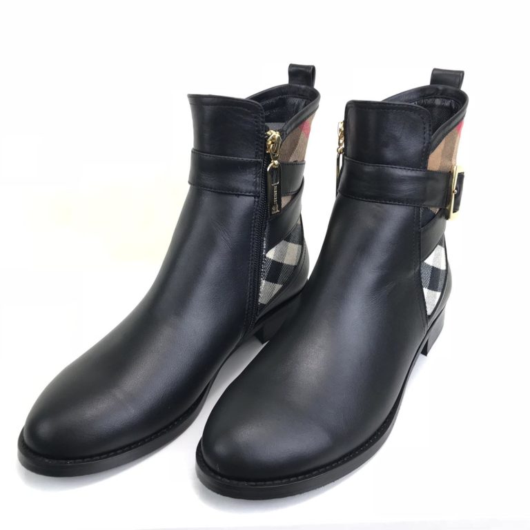 burberry bot siyah ekose