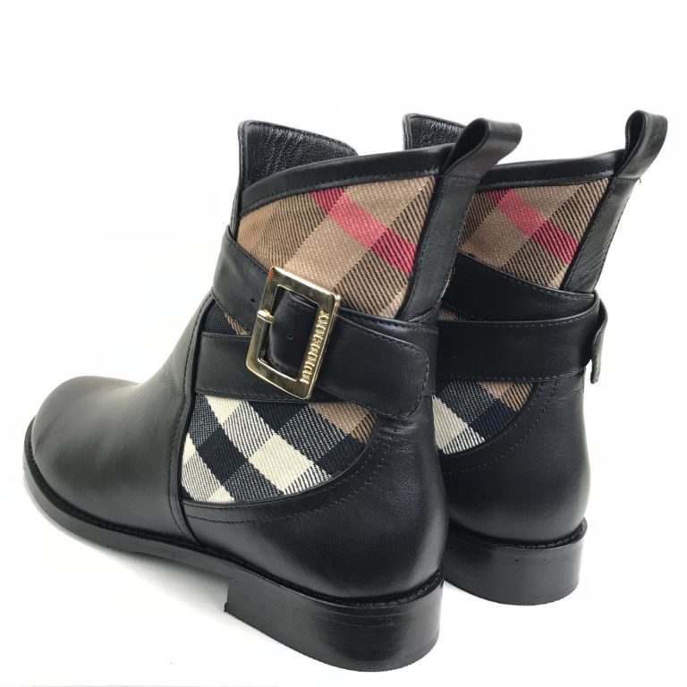 burberry bot siyah ekose