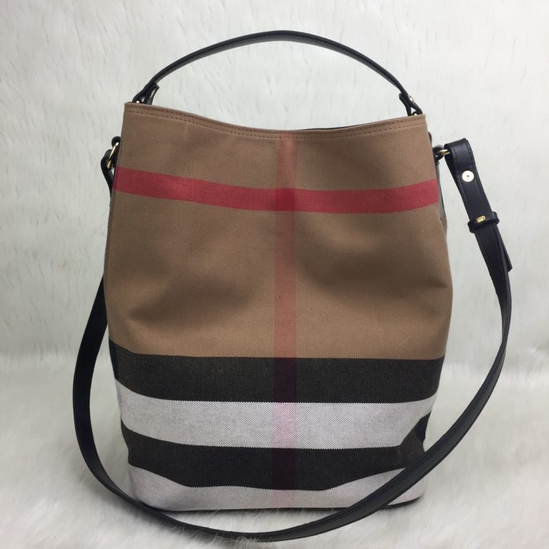 burberry canta suni deri hobo canvas askili cuzdanli siyah 30x26