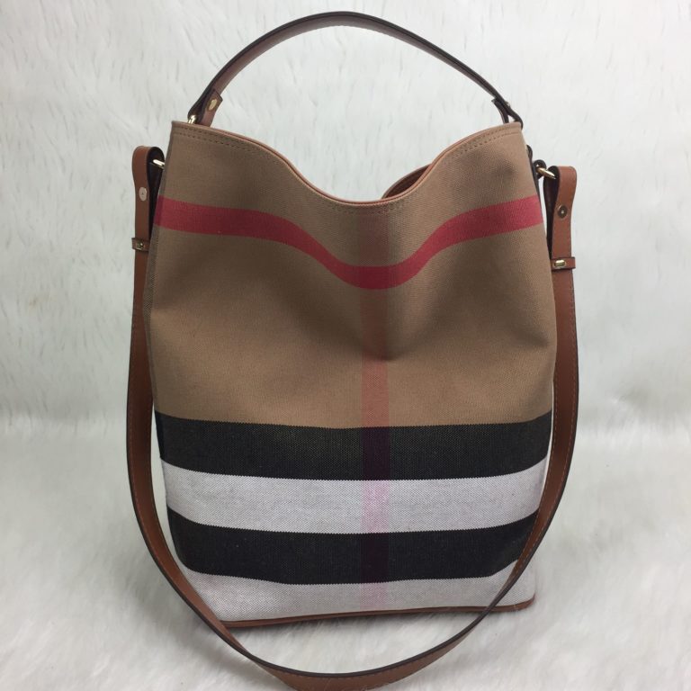 burberry canta suni deri hobo canvas askili cuzdanli taba 30x26
