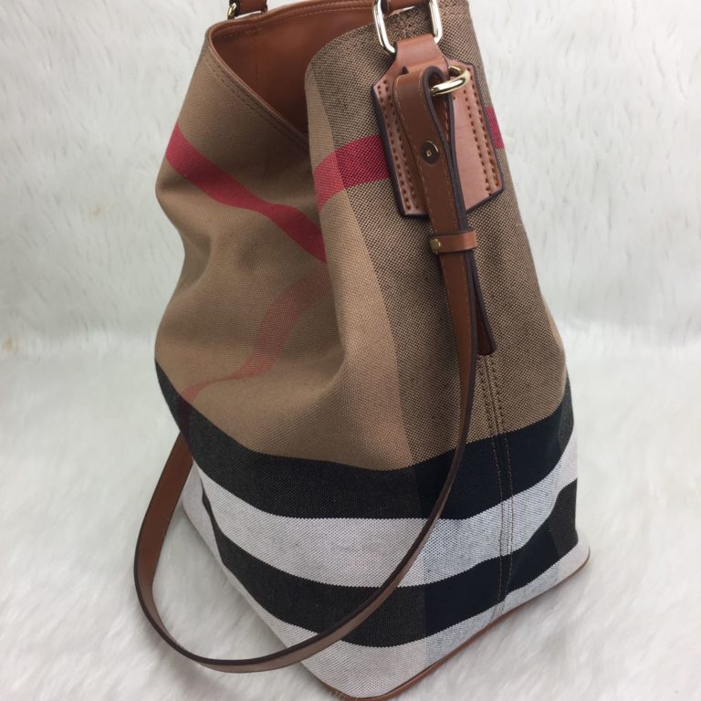burberry canta suni deri hobo canvas askili cuzdanli taba 30x26