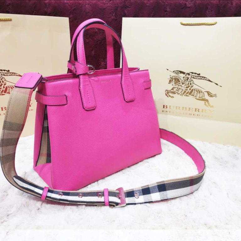 burberry canta suni deri pembe