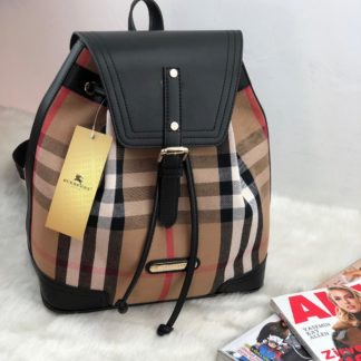 burberry canta suni deri sirt backpack ekose siyah