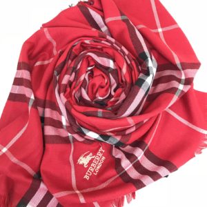 burberry sal pamuklu yunlu kirmizi 200x70