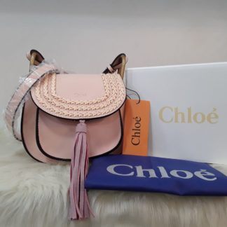 chloe canta suni deri capraz askili pudra pembe 20x18