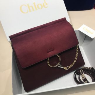 chloe canta suni deri faye capraz askili bordo