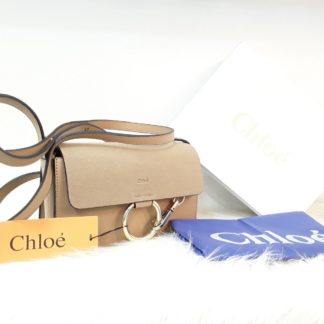 chloe canta suni deri faye mini capraz askili camel 24x15