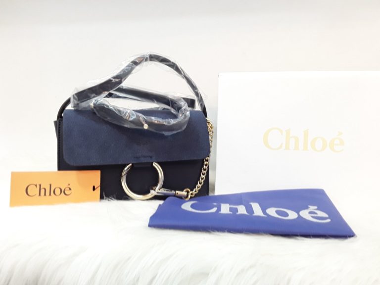 chloe canta suni deri faye mini capraz askili lacivert 24x15