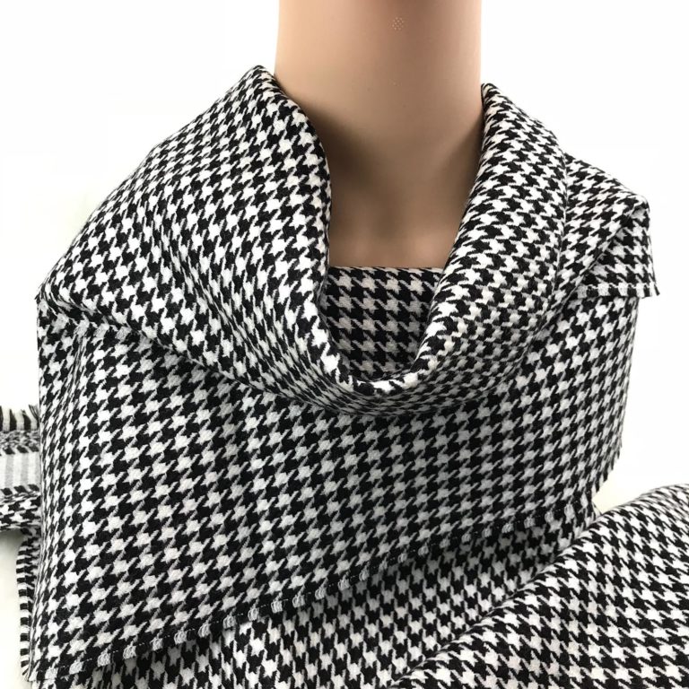 christian dior atki stole siyah beyaz ipek yun 190x50