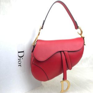 christian dior canta Saddle Calfskin kirmizi 25x20x6 hakiki dana derisi