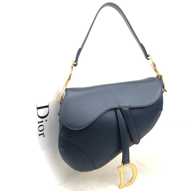 christian dior canta Saddle Calfskin lacivert 25x20x6 hakiki dana derisi