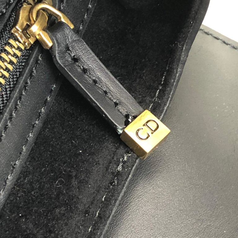 christian dior canta Saddle Calfskin siyah 25x20x6 hakiki dana derisi