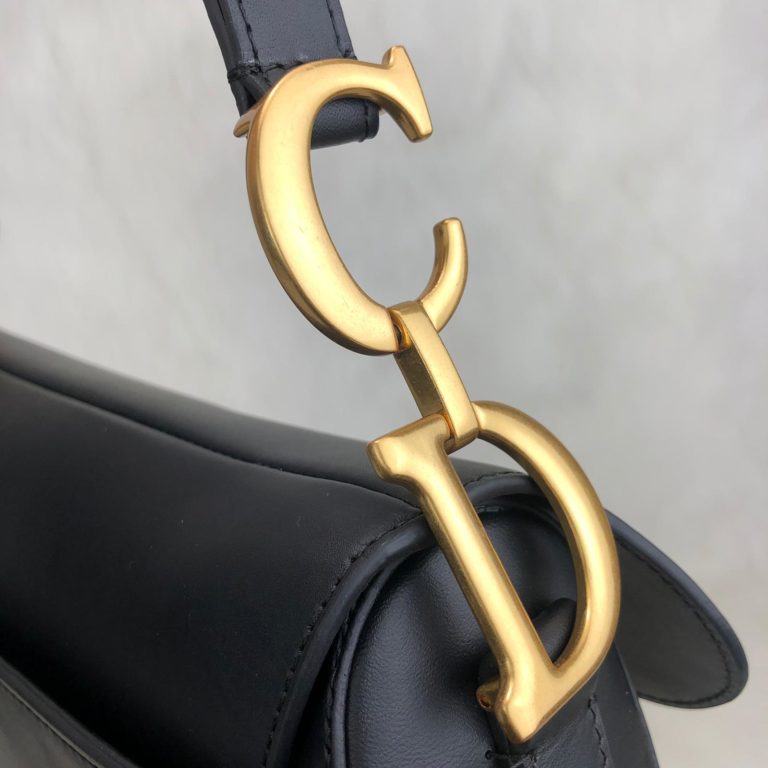 christian dior canta Saddle Calfskin siyah 25x20x6 hakiki dana derisi