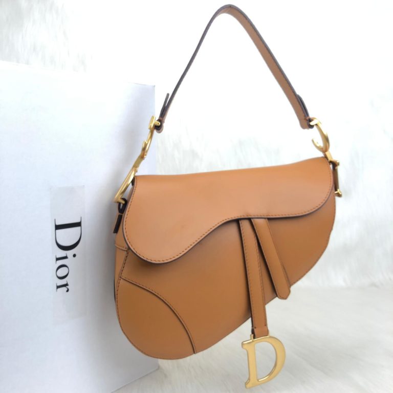 christian dior canta Saddle Calfskin taba 25x20x6 hakiki dana derisi
