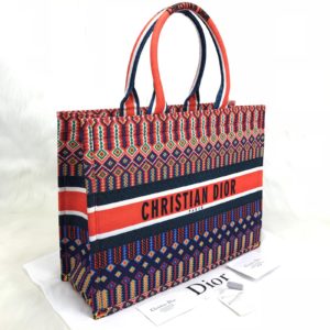 christian dior canta book tote oblique keten turuncu cok renkli 41x32