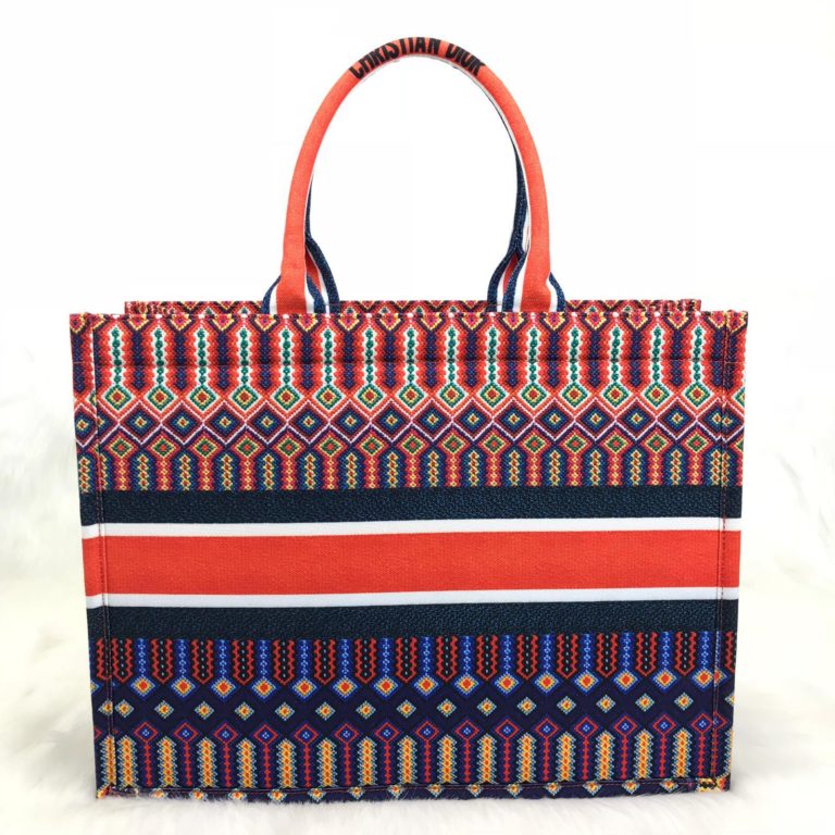 christian dior canta book tote oblique keten turuncu cok renkli 41x32