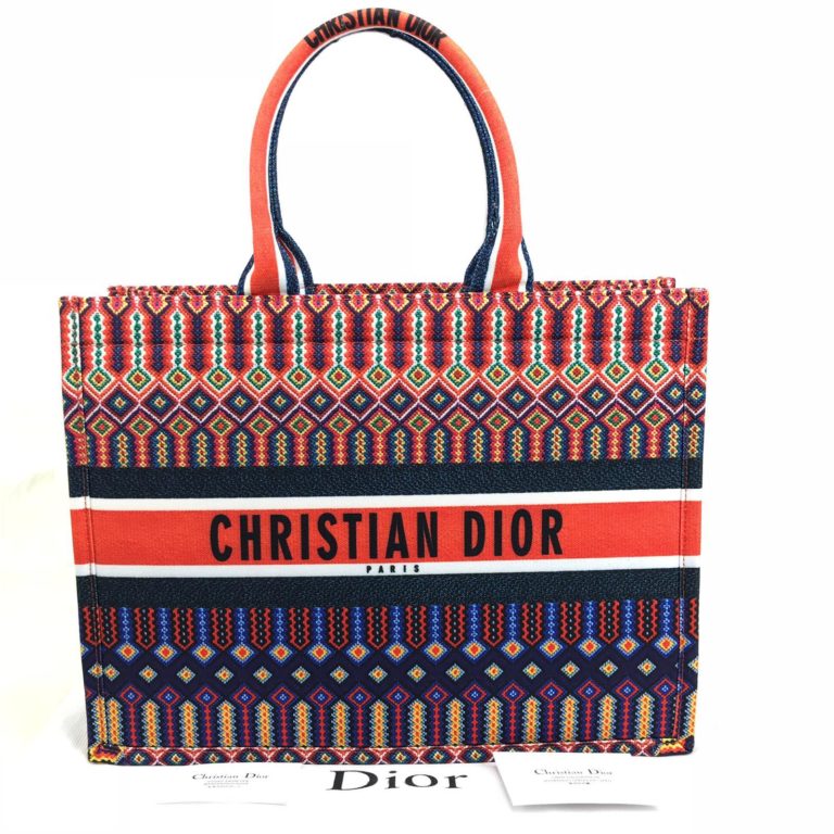 christian dior canta book tote oblique keten turuncu cok renkli 41x32