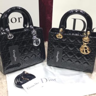 christian dior canta lady siyah rugan ortaboy 24x20