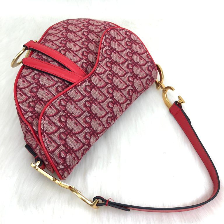 christian dior canta oblique saddle el dokumasi kirmizi 25x20x6