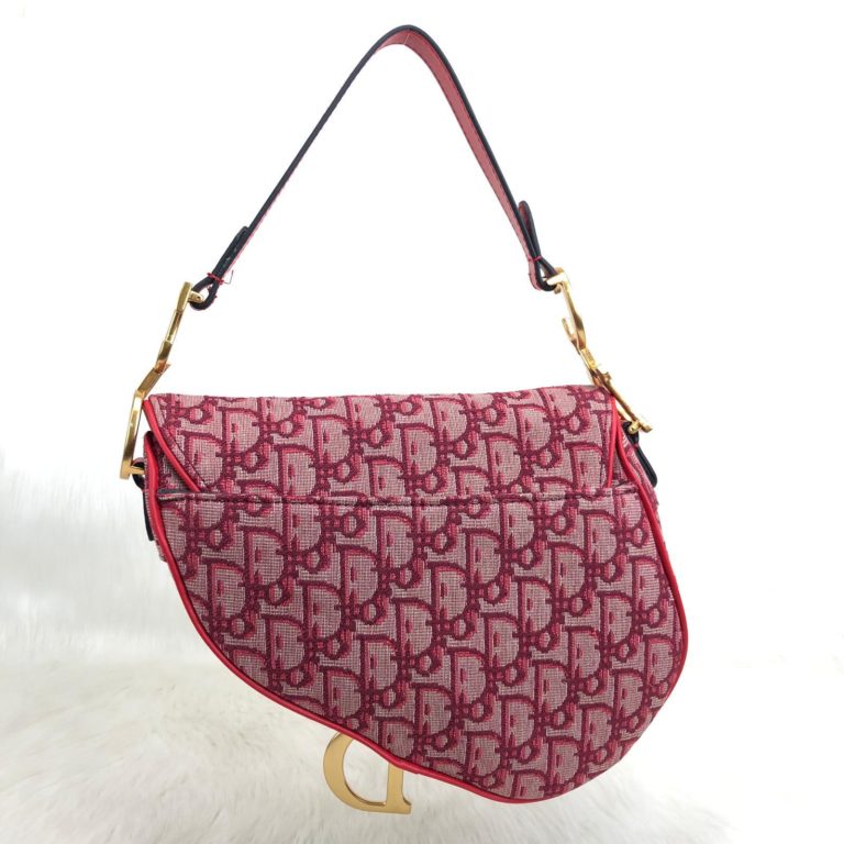 christian dior canta oblique saddle el dokumasi kirmizi 25x20x6