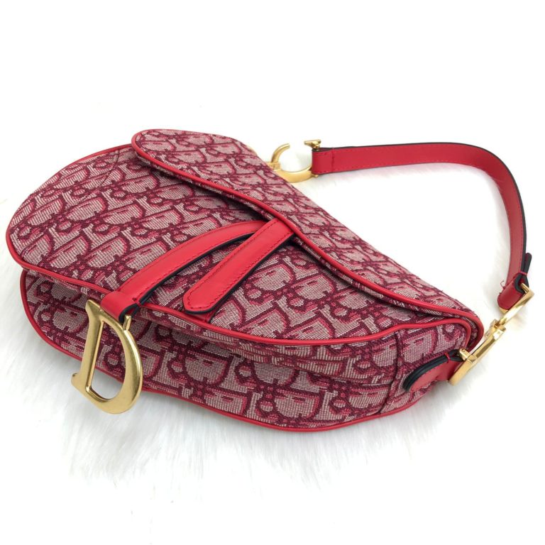 christian dior canta oblique saddle el dokumasi kirmizi 25x20x6