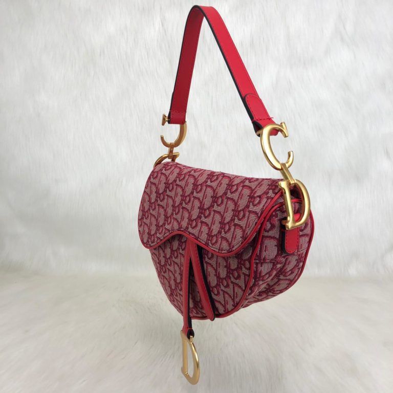 christian dior canta oblique saddle el dokumasi kirmizi 25x20x6