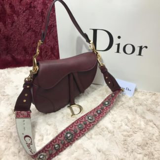 christian dior canta saddle suni deri askili 25x20x6 bordo