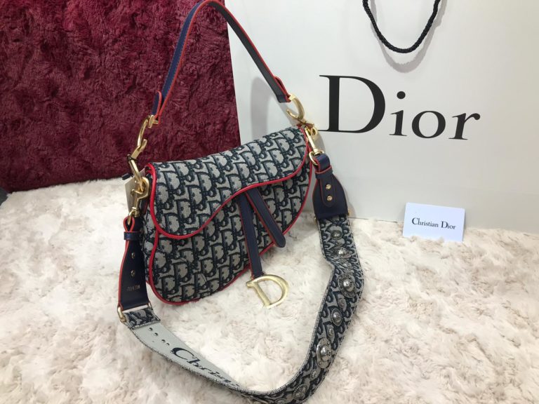 christian dior canta saddle suni deri askili 25x20x6 desenli lacivert