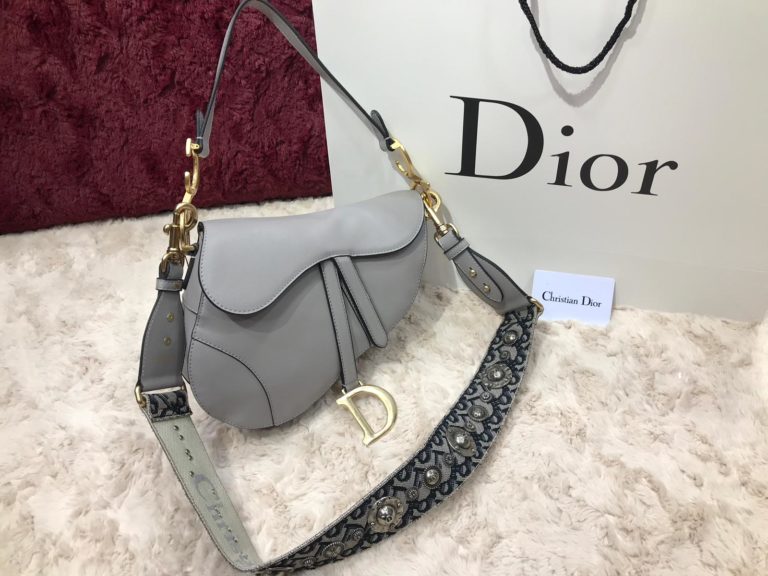 christian dior canta saddle suni deri askili 25x20x6 gri