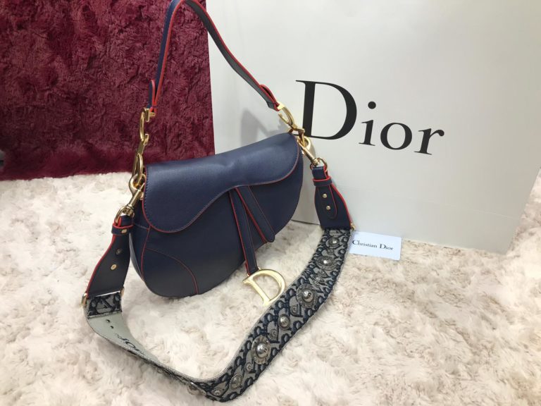 christian dior canta saddle suni deri askili 25x20x6 lacivert